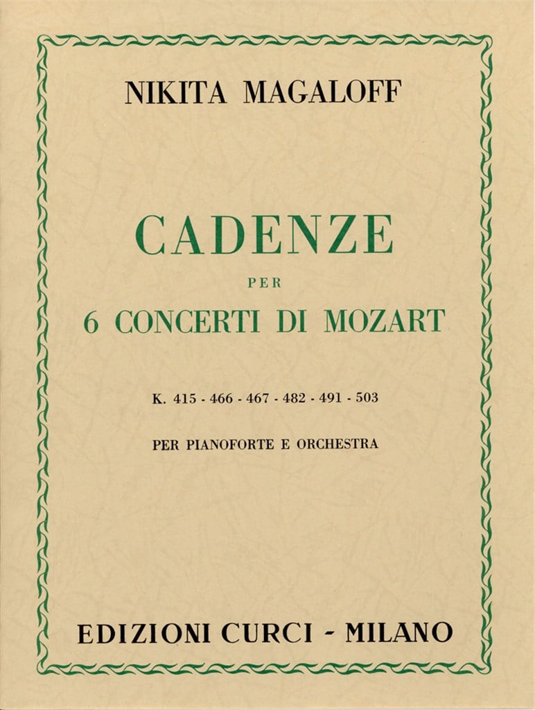 Cadenze Per 6 Concerti Di Mozart